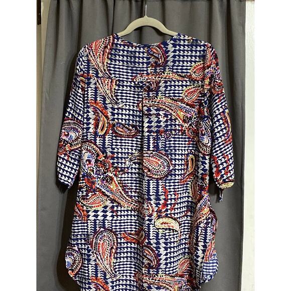 FIGUEROA & FLOWER WO SIZE MEDIUM MULTICOLOR PAISLEY‎ PRINT MIDI DRESS/ TUNIC - Picture 12 of 13